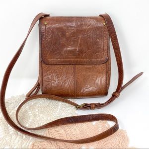 American Leather Co. Floral Pressed Print Crossbody Bag